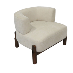 <span class=keywords><strong>Fauteuil</strong></span> d'appoint moderne <span class=keywords><strong>en</strong></span> tissu <span class=keywords><strong>blanc</strong></span> avec pieds <span class=keywords><strong>en</strong></span> <span class=keywords><strong>bois</strong></span> d'hévéa, <span class=keywords><strong>fauteuil</strong></span> de détente rembourré pour salon, chambre à coucher, hôtel - Product Image 2
