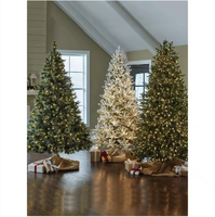 Künstlicher Weihnachtsbaum mit warmweißen LED-Lichtern, faltbarem Ständer, für drinnen, Weihnachtsdekoration, Wohnzimmerdeko
