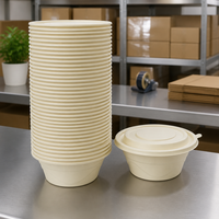 Conteneur à amidon rond robuste de 1250 ml pour la restauration, bol bento jetable biodégradable