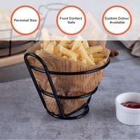 BSCI approvisionnement d'usine métal noir Chrome or panier de nourriture personnel Mini pain frites frites panier de service pour Restaurant