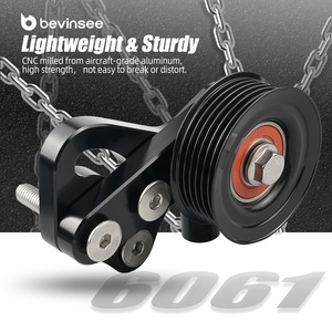 Bevinsee cho Chevy Camaro <span class=keywords><strong>LS1</strong></span> <span class=keywords><strong>Crank</strong></span> ròng rọc nhôm nhãn hiệu LS vành đai tensioner với ròng rọc - Product Image 5