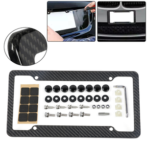 Marco de placa de matrícula de fibra de carbono seco brillante para tamaño de coche de EE. UU. Logo personalizado impreso decorativo soporte de marco de matrícula de coche - Product Image 2