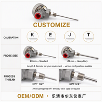 Thermocouple Huadong série 700, norme américaine, réponse thermique rapide, types K, E, J, T, avec tête de connexion sablée