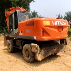 Moteur d'excavatrice sur roues Hitachi 210W d'occasion, 21 tonnes, pour nivellement de chantier de puits de gaz shaleux, structure robuste, performance longue durée - Product Image 2