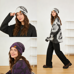 Berretti Invernali OEM ODM in Maglia Vintage Argyle Unisex Oversize Caldi e Morbidi per Viaggi, Climi Freddi e Outfit Casual - Product Image 2