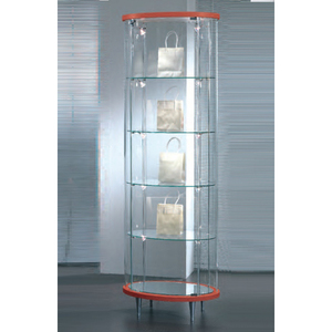 Vetrina Ovale in Vetro Temperato, Altezza 190 cm, Unità Espositiva e di Stoccaggio Cinese - Product Image 1