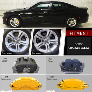ฝาครอบคาลิปเปอร์เบรกอะลูมิเนียมขายส่ง สำหรับรถ Dodge Charger Challenger SXT SE Chrysler 300 ปี 2011 ถึง 2023 แบบลูกสูบเดี่ยวด้านหน้า สีเหลือง - Product Image 2