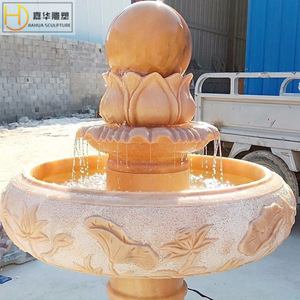 Colonne de fontaine en pierre Jiahua, élément aquatique traditionnel pour cour extérieure, durable - Product Image 5