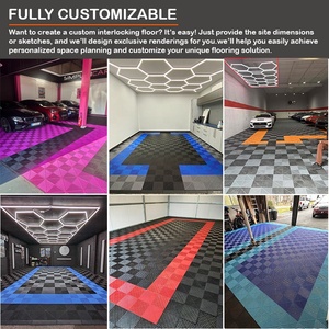 40x40x1.8cm cứng nhắc Modular <span class=keywords><strong>PVC</strong></span> nhà để xe gạch lát sàn đầy màu sắc lồng vào nhau thiết kế với không trượt Tính năng sàn nhựa cho nhà để xe - Product Image 6