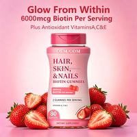 Compléments alimentaires pour la beauté des femmes, gommes pour cheveux, peau et ongles, 80 unités, avec vitamines A, C, E bio