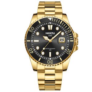 Montre à quartz classique pour homme NIBOSI 2705, bracelet en acier inoxydable bicolore or et argent, lumineuse, étanche, montre-bracelet pour homme d'affaires - Product Image 2