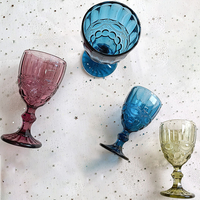 Vente chaude verres à vin colorés Vintage verrerie bouteille d'eau en verre tasse à bière Style européen mariage gobelet verre pour l'eau
