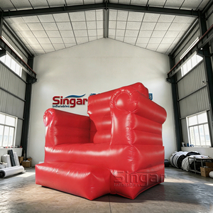 Canapé gonflable géant portable en PVC rouge de 3 m pour publicité extérieure et location - Product Image 4