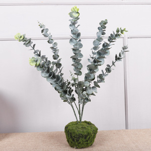 All'ingrosso piante di eucalipto plastica artificiale foglie verde pianta verde vapore decorazione per la casa - Product Image 2