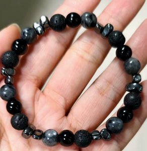 Bracelet en pierres naturelles de style bohème avec perles polies de 8 mm pour homme, à porter au quotidien - Product Image 3