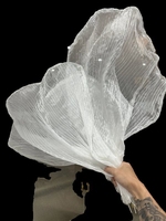 Tissu froissé en maille organza plissé nacré bricolage à la main décoration de fond de mariage floral tissu de conception de scène de mariage