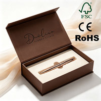 Boîte en carton à rabat magnétique robuste avec finition mate de luxe pour l'emballage de stylos haut de gamme, impression de logo personnalisée avec insert en EVA