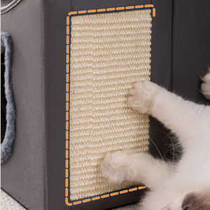 Modernes, robustes Cord-Haustierbett für drinnen mit Kratzbrett, hängendem Ball und Höhle – umweltfreundliche Hunde- und Katzenbetten-Accessoires im Großhandel für den Sommer - Product Image 3