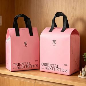 Vibrant <b>Macaron</b> Colors Laminated Non Woven Ice Cream Takeout Bags Custom Logo Eco Friendly Reinforced Handle Thermal Cooler <b>Box</b> - Product Image 1