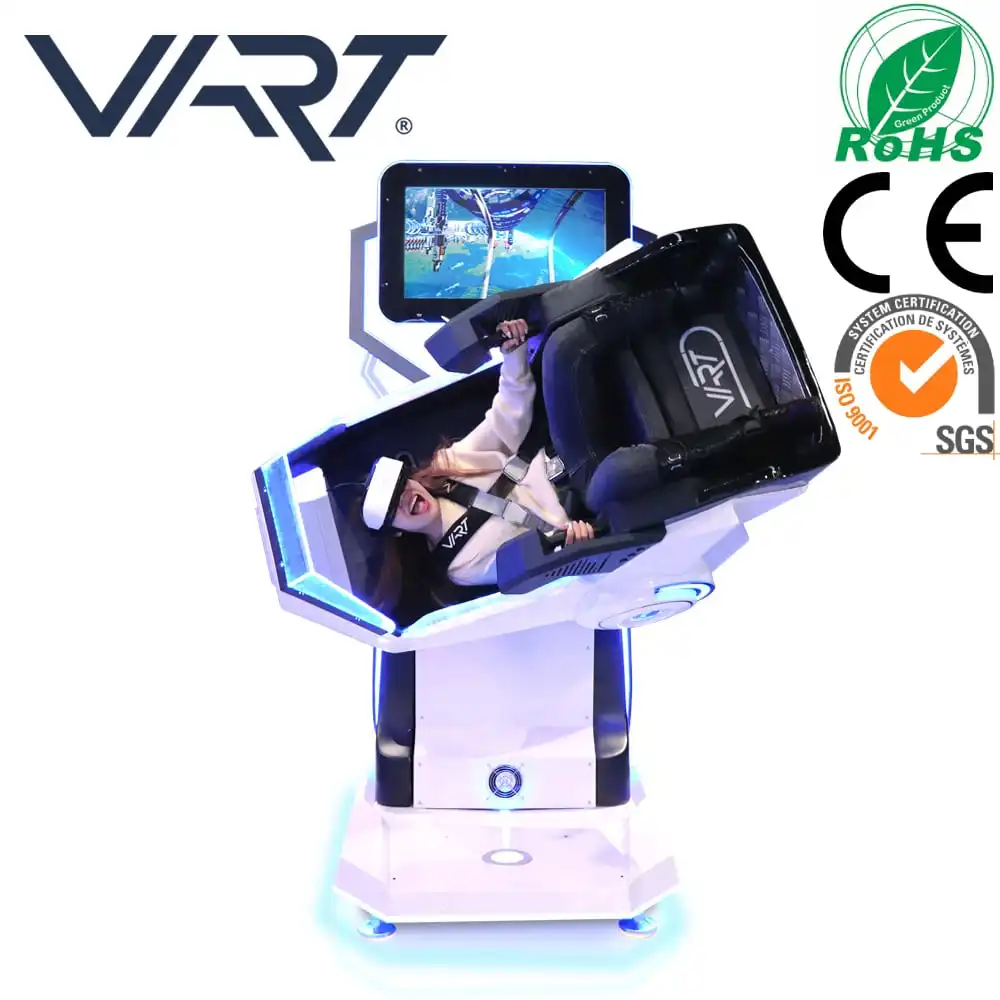 CE RoHS 9D VR ירי 360 720 תואר מסתובב VR סימולטור טיסה תא טייס 9D מציאות מדומה תנועה כיסא סימולטור