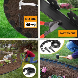 PE Flexible Easyflex Heavy Duty No-dig Landscape Edging Roll Plastic Garden <b>Border</b> with Fixing Nail - Product Image 5