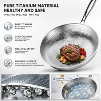 Wajan Goreng Smartpan Titanium Hammered Food Grade Tanpa Lapisan, Dasar Tebal Multi-Layer, Cocok untuk Kompor Gas dan Induksi, Bebas PTFE/PFOA