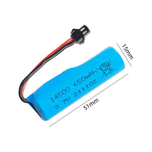 고출력 10C 14500 3.7V 650mAh 충전식 리튬이온 원통형 배터리 팩 (RC 보트 및 해양 액세서리용) - Product Image 2