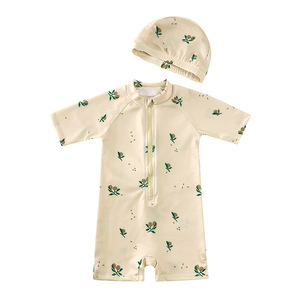 2025 Bé Cậu Bé Áo Tắm Một Mảnh Bơi Jumpsuit Ruffles Tắm Phù Hợp Với Spf 50 Dài Tay Áo Trẻ Em Đồ Bơi Cho Cô Gái 1-7 Năm - Product Image 4