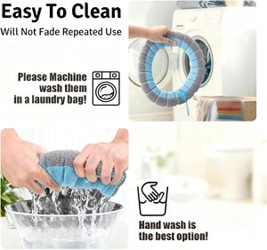 Housse de siège de toilette universelle CF, extensible, lavable, en peluche douce et confortable, avec poignée, <span class=keywords><strong>pour</strong></span> la maison - Product Image 4