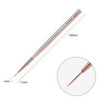 Brosse professionnelle de revêtement d'ongle de poignée de résine brune d'OEM et brosse d'art avec des cheveux en nylon de PA pour des BW11-8 de beauté d'ongle