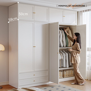 Armario <span class=keywords><strong>de</strong></span> Acero para el Hogar Wright Home, Muebles para el Hogar, Estilo Moderno y Simple, Color Crema Francés, Armario <span class=keywords><strong>de</strong></span> Almacenamiento para Dormitorio - Product Image 2