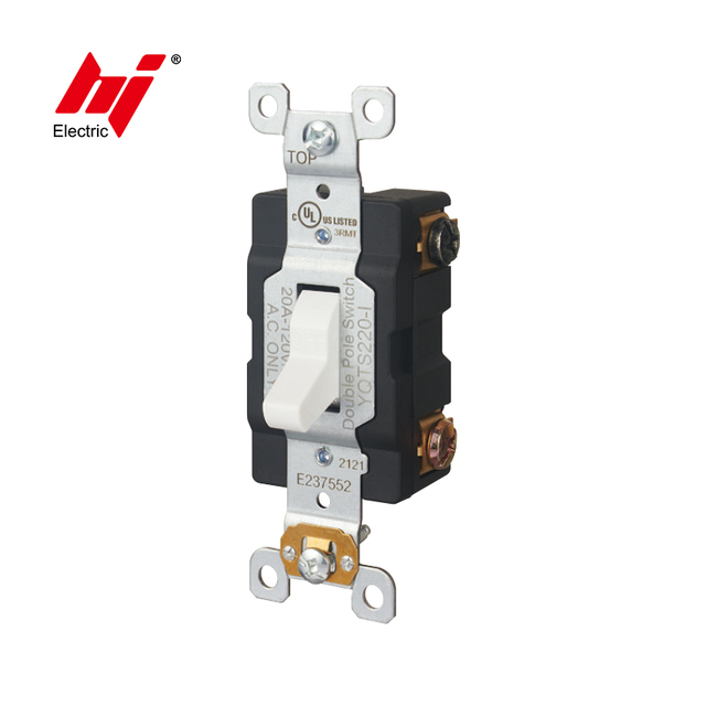 US Light Switch 20A 120V-277V American Double Pole Toggle Switch UL Wall Electrical Switch