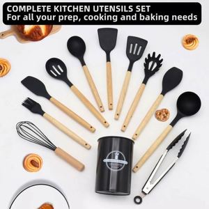Utensilios de Cocina de Silicona - Juego de Utensilios de Cocina - 446 ° Juego de Utensilios Resistentes al Calor F, Accesorios de Cocina para Utensilios Antiadherentes, Libres de BPA - Product Image 5
