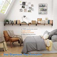 Lot de 3 étagères murales flottantes en bois rustique, support mural industriel en L, étagères de rangement pour cuisine, pour l'organisation de la maison