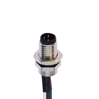 Conector Circular Personalizado Impermeable M8 IP67 de 3 Pines, Tipo A, para Montaje en Panel, Macho, Arnés de Cableado Plateado, Conector JST ZL ZLM8F4-S-M Niquelado