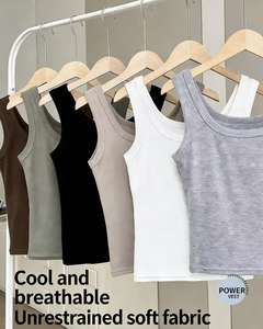 Camiseta sin mangas OME con logo personalizado para mujer, suave, elástica, transpirable, de punto, ajustada, para uso casual y deportivo. - Product Image 6