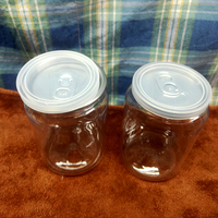 Pots en Plastique PET Transparents de 250 ml, Résistants aux Enfants, pour Boissons Énergisantes, Café, Sodas, Jus avec Couvercle