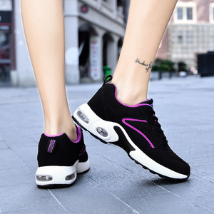 Zapatillas <span class=keywords><strong>Deportivas</strong></span> Casuales de <span class=keywords><strong>Mujer</strong></span>, <span class=keywords><strong>Negras</strong></span>, de Malla, Cómodas, con Suela Gruesa, de Tela de Malla, Personalizadas - Product Image 3