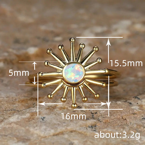 Ensemble de bagues pour couple Tournesol Lever et Coucher du Soleil, Bijoux uniques et tendance pour l'index - Product Image 4