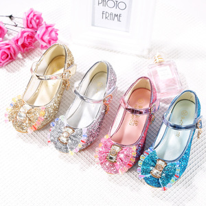 2025 New Inspired <strong>Frozen</strong> Elsa Soft Sole <strong>Dress</strong> Shoes Girls' Crystal-Embellished High Heels Princess Shoes - Product Image 2