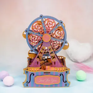 Tonecheer Riesenrad Hersteller Benutzer definierte 3D DIY Puzzle Erwachsene Holz Spieluhr für Geburtstags geschenke