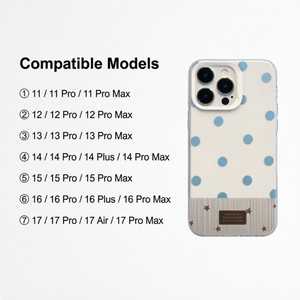Custodia Trasparente in TPU con Motivo a Pois Blu e Righe Rosse e Bianche, <span class=keywords><strong>Cover</strong></span> Antiurto per <span class=keywords><strong>iPhone</strong></span> 17 16 15 14 13 <span class=keywords><strong>Pro</strong></span> Max - Product Image 3