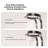 Sistema de Ducha Inteligente para Baño, Diseño Moderno en Negro Piano, Personalizado por el Fabricante, con Pantalla LED de Temperatura, Cascada, Lluvia, Spa y Jets de Masaje