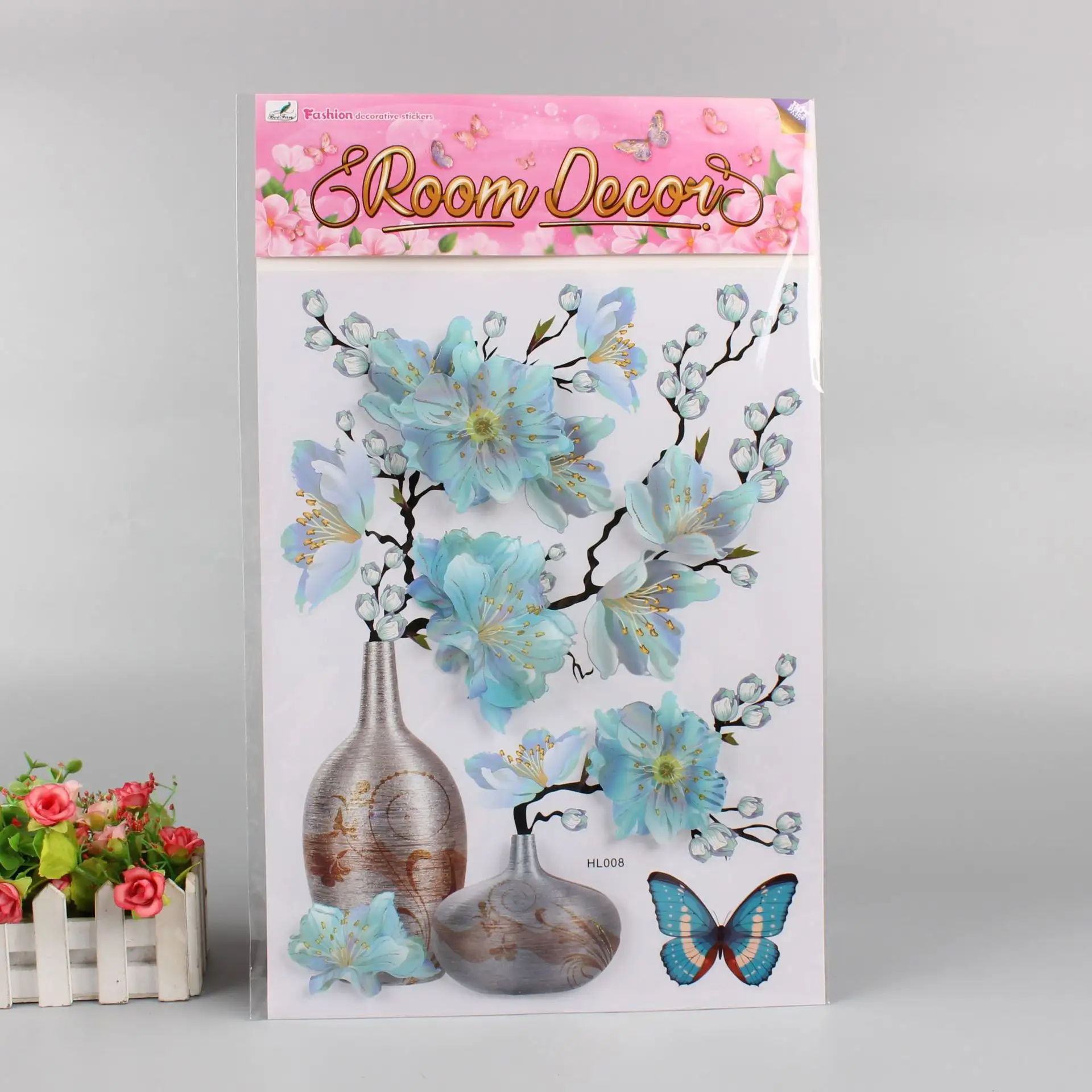 Benutzer definierte Blume Wanda uf kleber Vase Abdeckung Kühlschrank Tür Aufkleber TV Hintergrund Dekor Ästhetische Wand dekoration 3D Wallpaper Poster