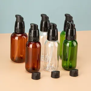 卸売ペットプラスチック50ml80mlエマルジョンダックビル化粧品ボトル小さなサンプルボトルエッセンスプラスチックボトル