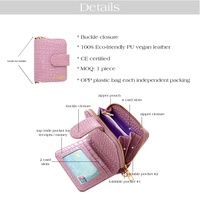 Hongbo dompet kartu multifungsi, dompet Mini kulit buaya 7 warna baru untuk kunci, uang tunai, uang sebagai hadiah Natal/Sekolah