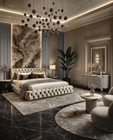 Italienisches Luxusbett Echtleder-Sofa Smart-Möbel Schlafzimmer-Set Moderne Kingsize-Betten Luxuriöses Einrichtungsdesign