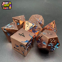 Ensemble de dés polyédriques en métal Dark Fantasy Dragon Argenté Affamé de sang pour les jeux de rôle de table Dungeons and Dragons