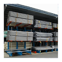 Système d'étagères cantilever robuste en acier Q235 à 3 niveaux, réglable, avec revêtement électrostatique en poudre pour protection contre la corrosion