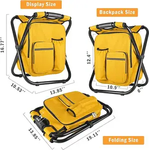 Tragbarer leichter 400 lb maximallast-rucksack faltbarer Kühlstuhl für Camping Jagen Angeln